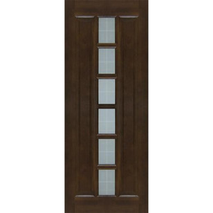 Двери из массива сосны ПМЦ-11 (тёмный лак) со стеклом
