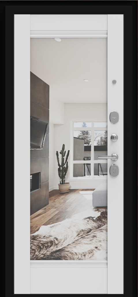 Входная дверь в квартиру с зеркалом Porta R 4.K41 Graphite Art/Alaska