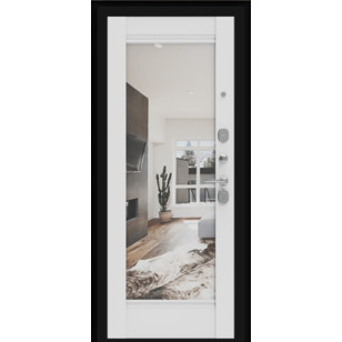 Входная дверь в квартиру с зеркалом Porta R 4.K41 Graphite Art/Alaska