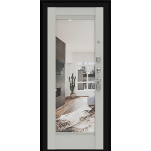 Входная дверь в квартиру с зеркалом Porta R 4.K41 Graphite Art/Nardo Grey
