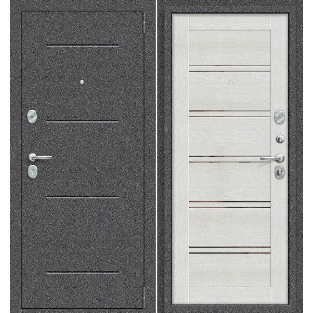 Входная дверь в тамбур Porta R 104.П28 Антик Серебро/Bianco Veralinga