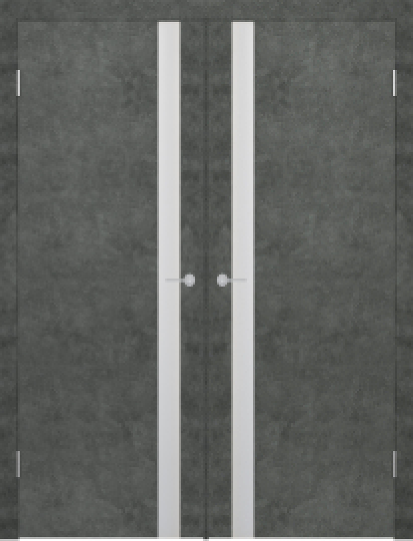 Дверь распашная двустворчатая Stark ST12 бетон светлый, бетон темный