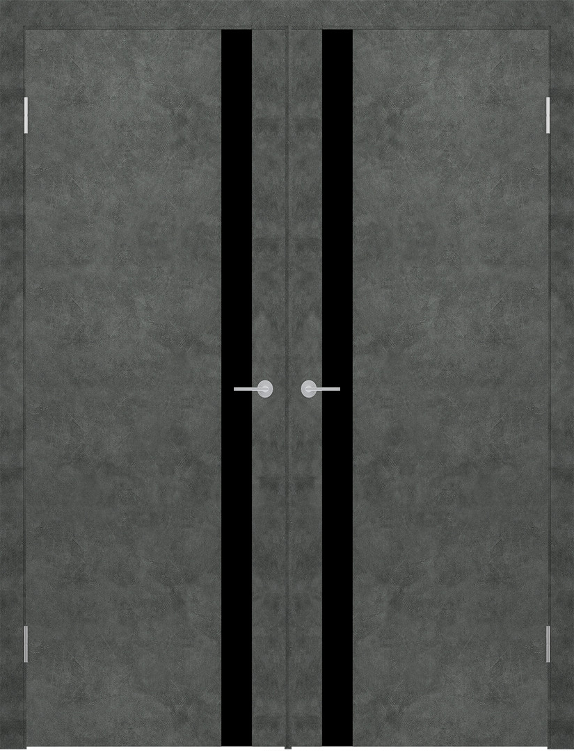 Дверь распашная двустворчатая Stark ST12 бетон светлый, бетон темный
