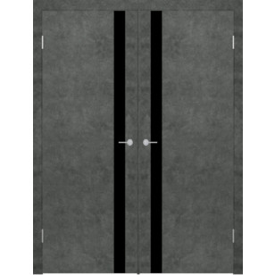 Дверь распашная двустворчатая Stark ST12 бетон светлый, бетон темный