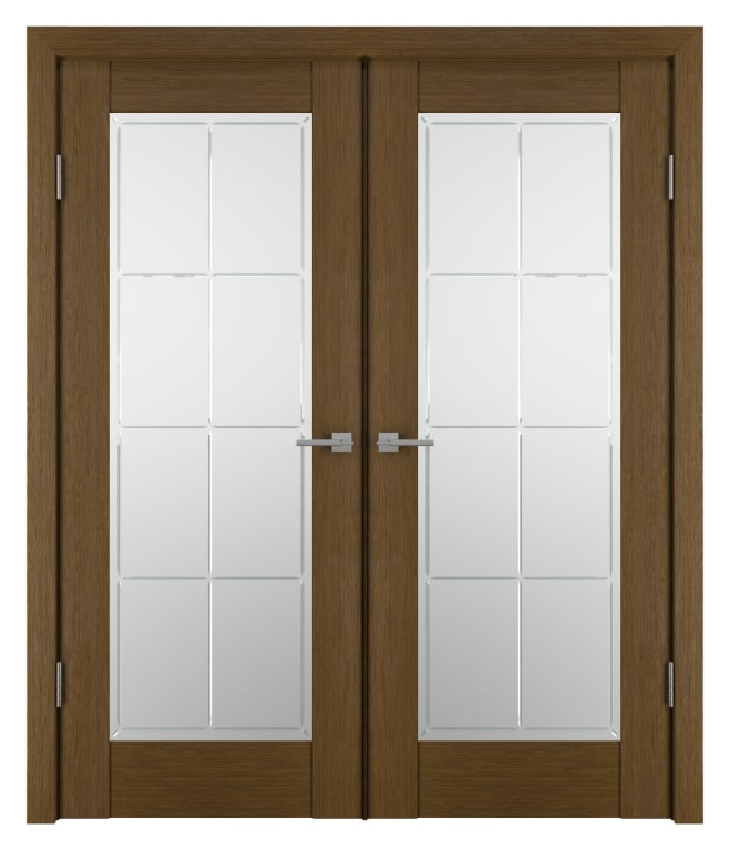 Дверь распашная двустворчатая Istok Баден-2 ДЧ Каштан