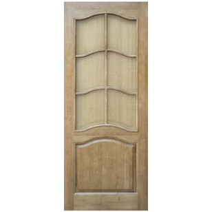 Двери из массива сосны ПМЦ-7 (светлый лак) со стеклом