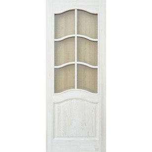 Двери из массива сосны ПМЦ-7 (неокрашенная) со стеклом
