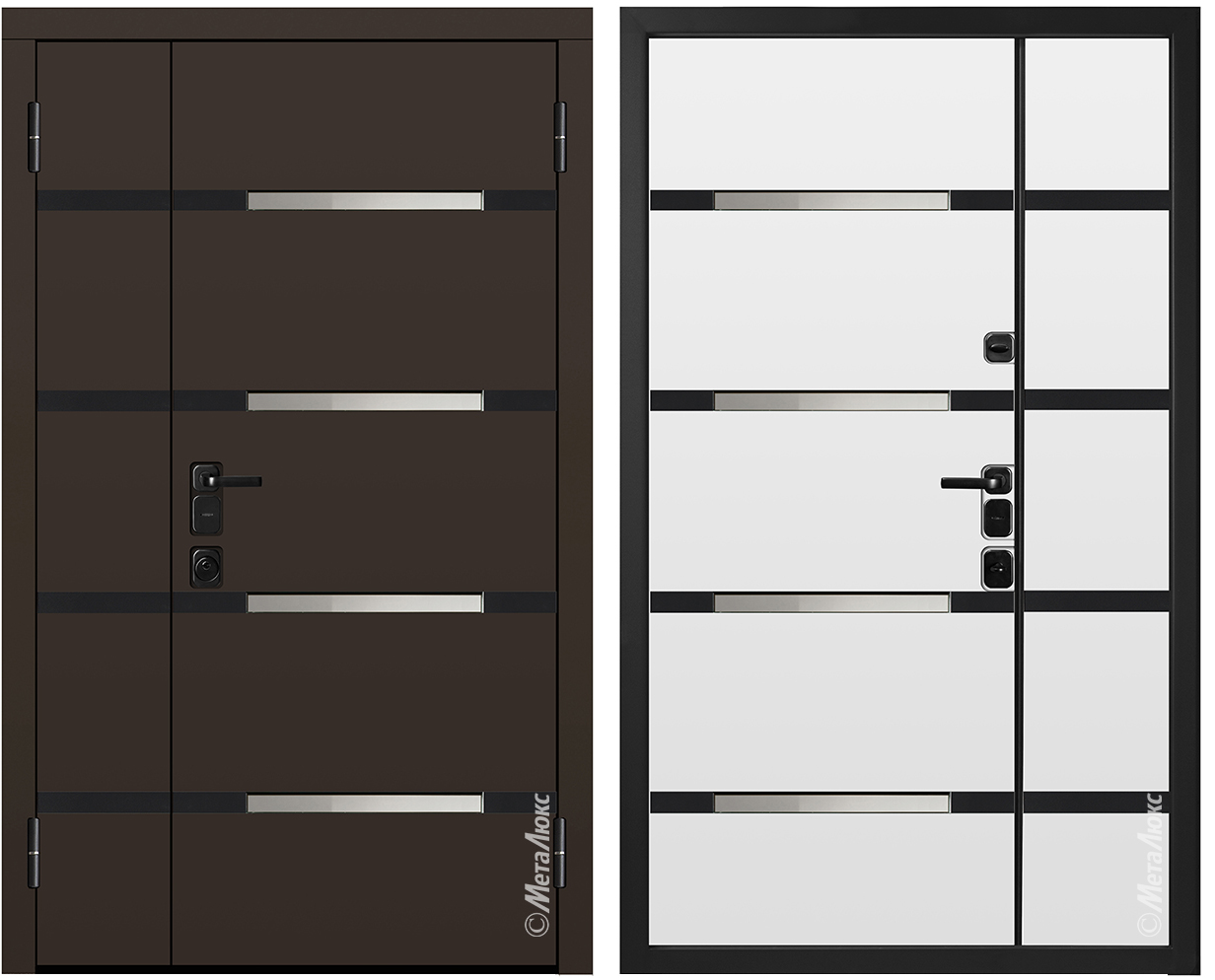 Двухстворчатая тамбурная дверь Металюкс Milano CM1509/2 E