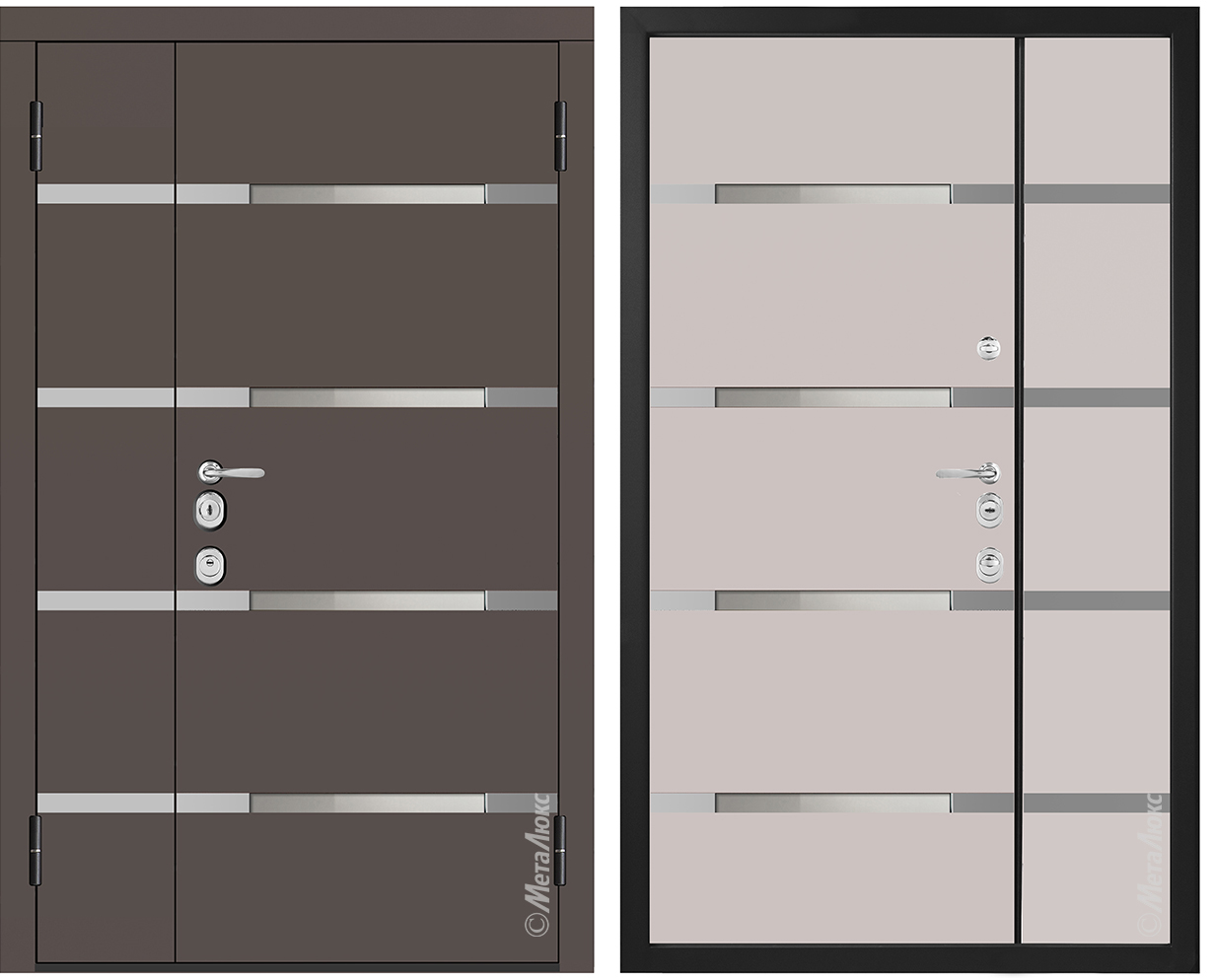 Входная двухстворчатая дверь в тамбур Металюкс Milano CM1526/10 E