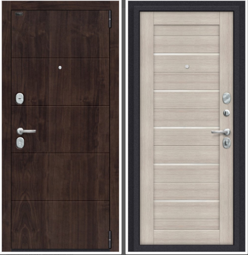 Входная утепленная дверь в квартиру Porta S 4.П22 Almon 28 / Cappuccino Veralinga